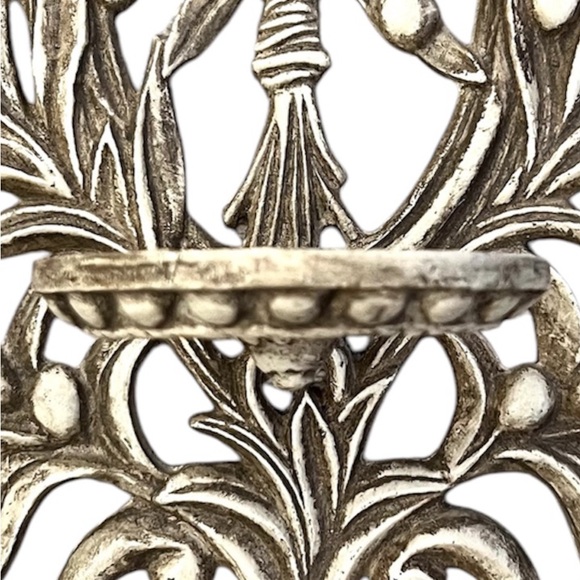 Hen Feathers Vintage Shabby Chic Wall Plant Candle Holder - Picture 10 of 11